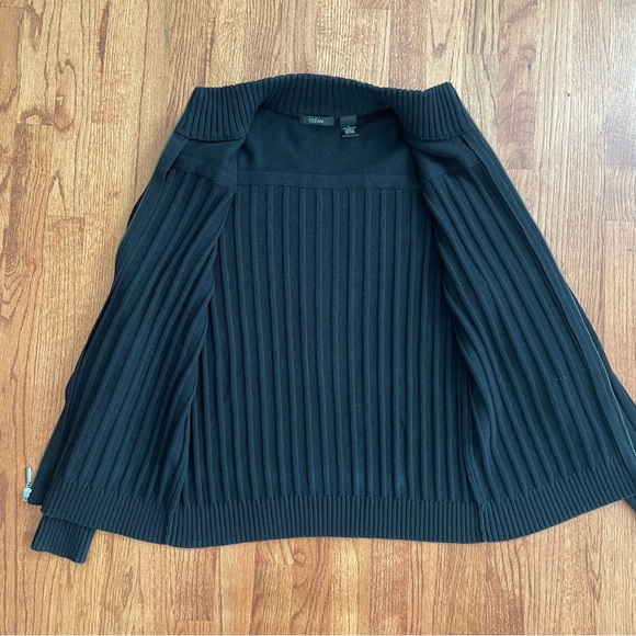 Cezani black cotton ribbed zip up sweater size L - Picture 10 of 12